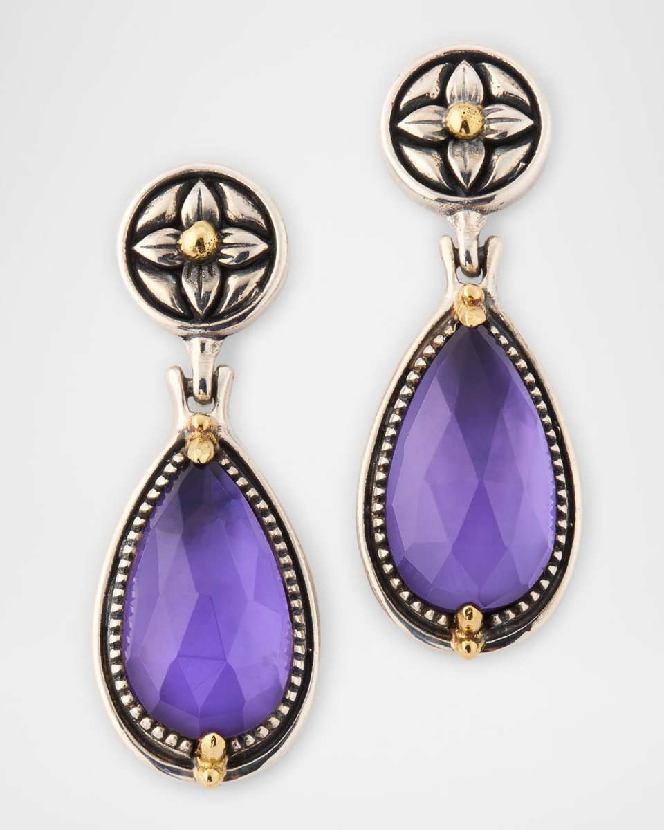 Gen K 2 Silver and 18K Gold Rock Crystal Earrings